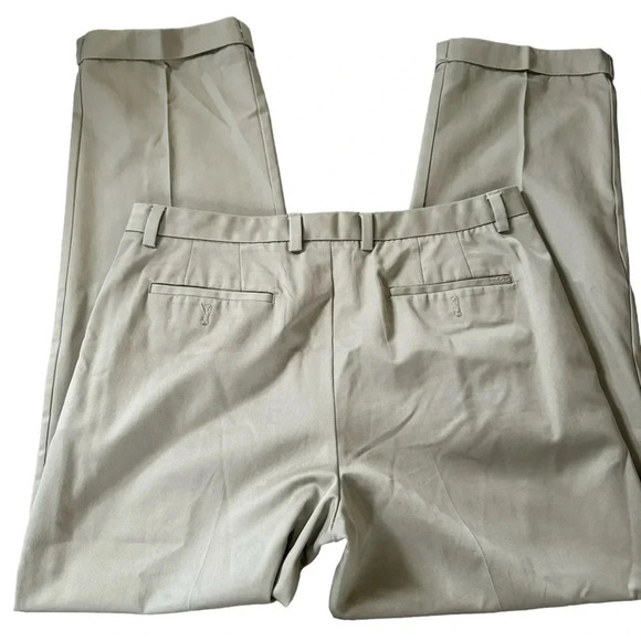 Men Izod Madison Classic Fit Pleated Khaki Pants Size 38x34 100% Cotton - Picture 2 of 3